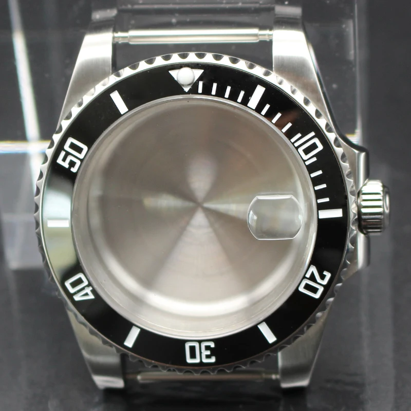40mm Cases Men's Watch Ceramic Bezel Sapphire Glass Fit NH35 NH36 ETA 2824 Miyota 8215 Movement 28.5mm Dial Submariner Parts image 3