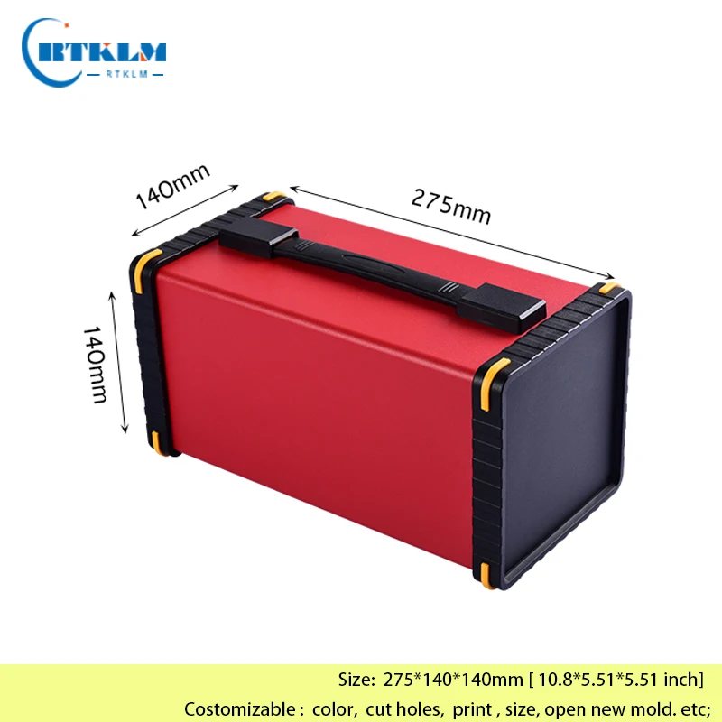 Aluminum Enclosure Portable Instrument Case Aluminum Junction Box DIY Power Supply Boxes 275*140*140mm