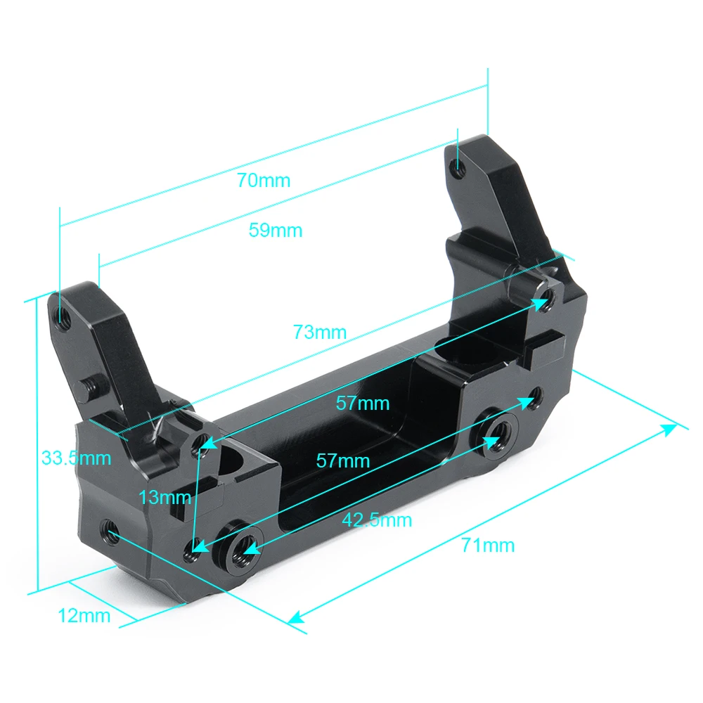 AXSPEED Aluminum Front Rear Bumper Mount for Axial SCX10 III Early Bronco Wrangler Base camp 1/10 RC Crawler Car Upgrade Parts