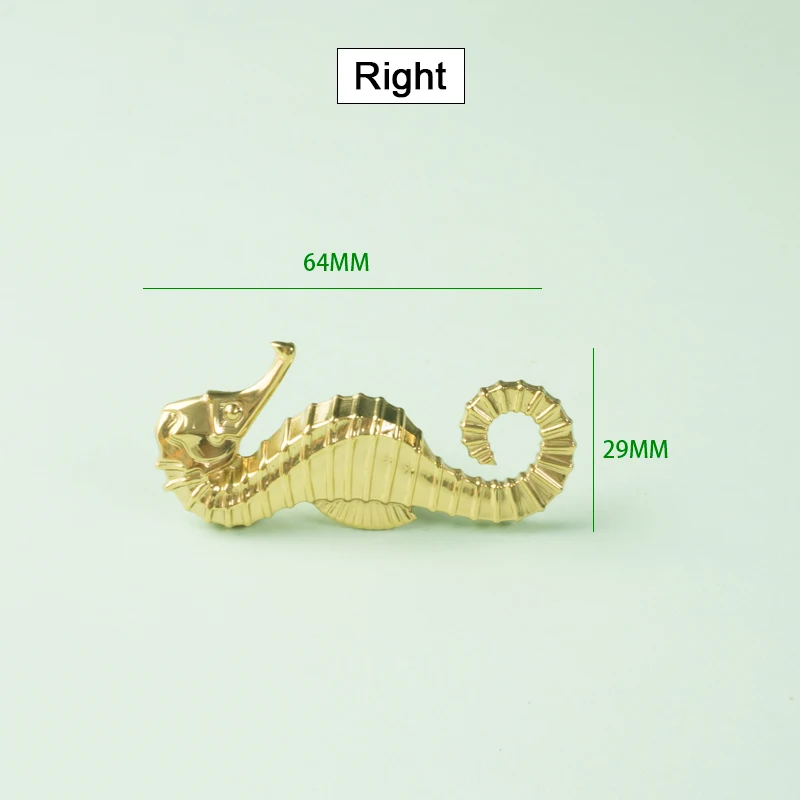 New Arrival 10PCS Solid Brass French Hippocampus Furniture Handles Drawer Pulls Cupboard Wardrobe Kitchen TV Cabinet Pulls Gifts