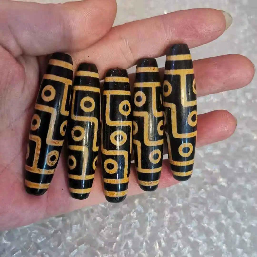 

1pcs/lot pure natural agate dzi weathered patina wholesale tooth yellow accessories jewelry diy Necklace Bracelet folk-custom