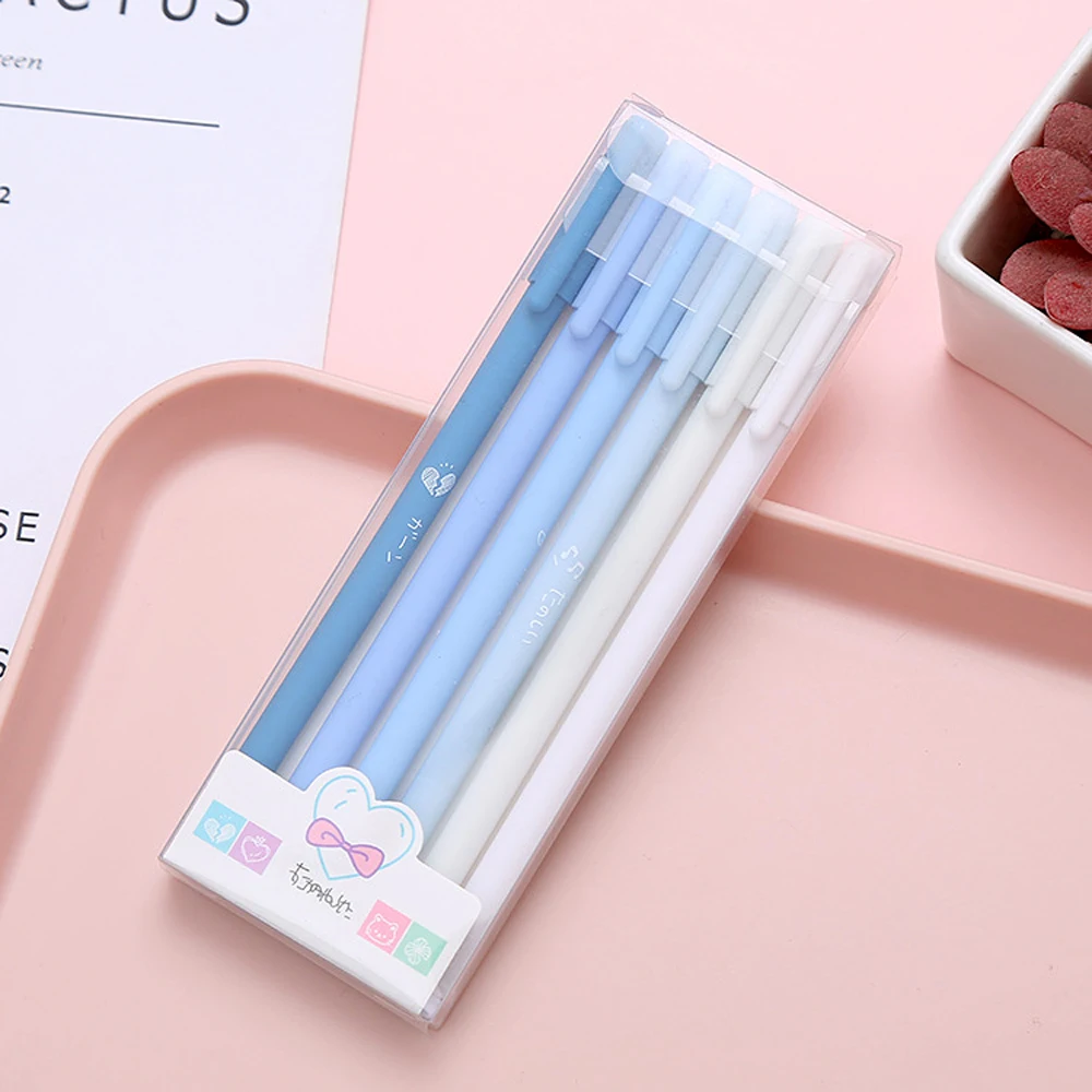 6 Teile/satz Nette Morandi Gel Stift Kawaii 0,5mm Schwarz Kugelschreiber Büro Schule Schreibwaren Student Writing Wasser Stift neutral Stift – Detail 6