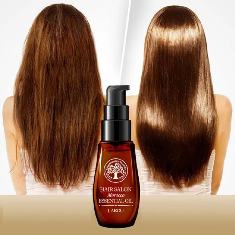 60ML Hair Care Moroccan Pure Argan Oil Hair Essential Oil for Dry Hair Types Multi-functional Hair Care Products for Woman