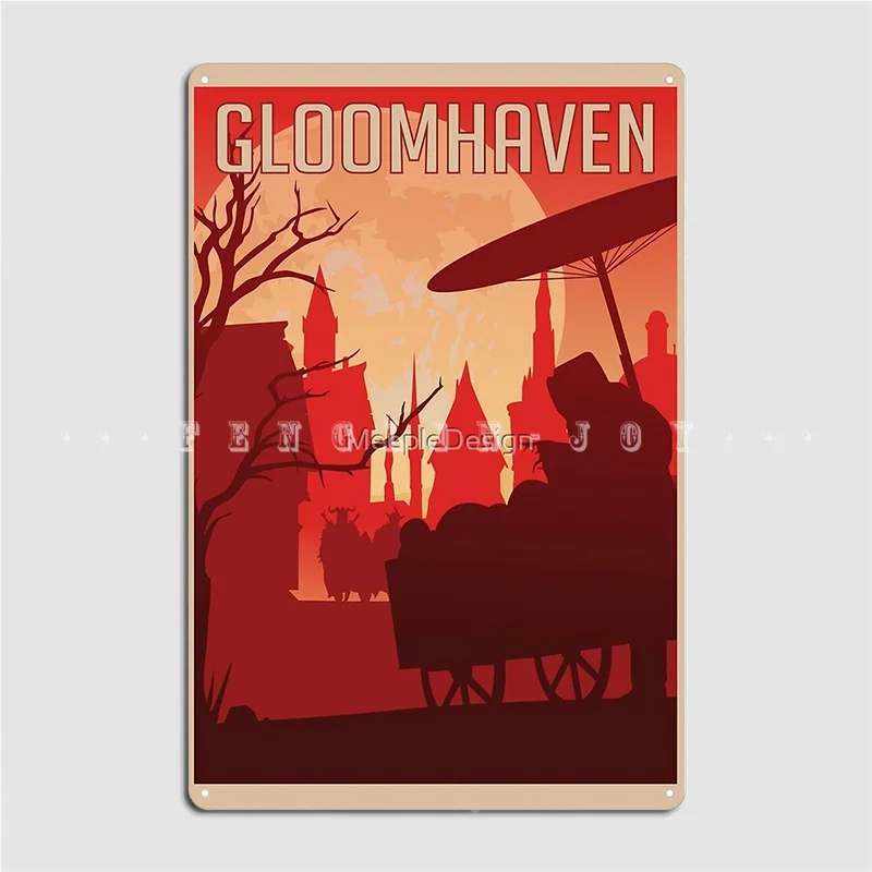 Gloomhaven Board Game- Minimalist Travel Style Gaming Art Metal Plaque Poster Club Bar Wall Decor Tin Sign Poster