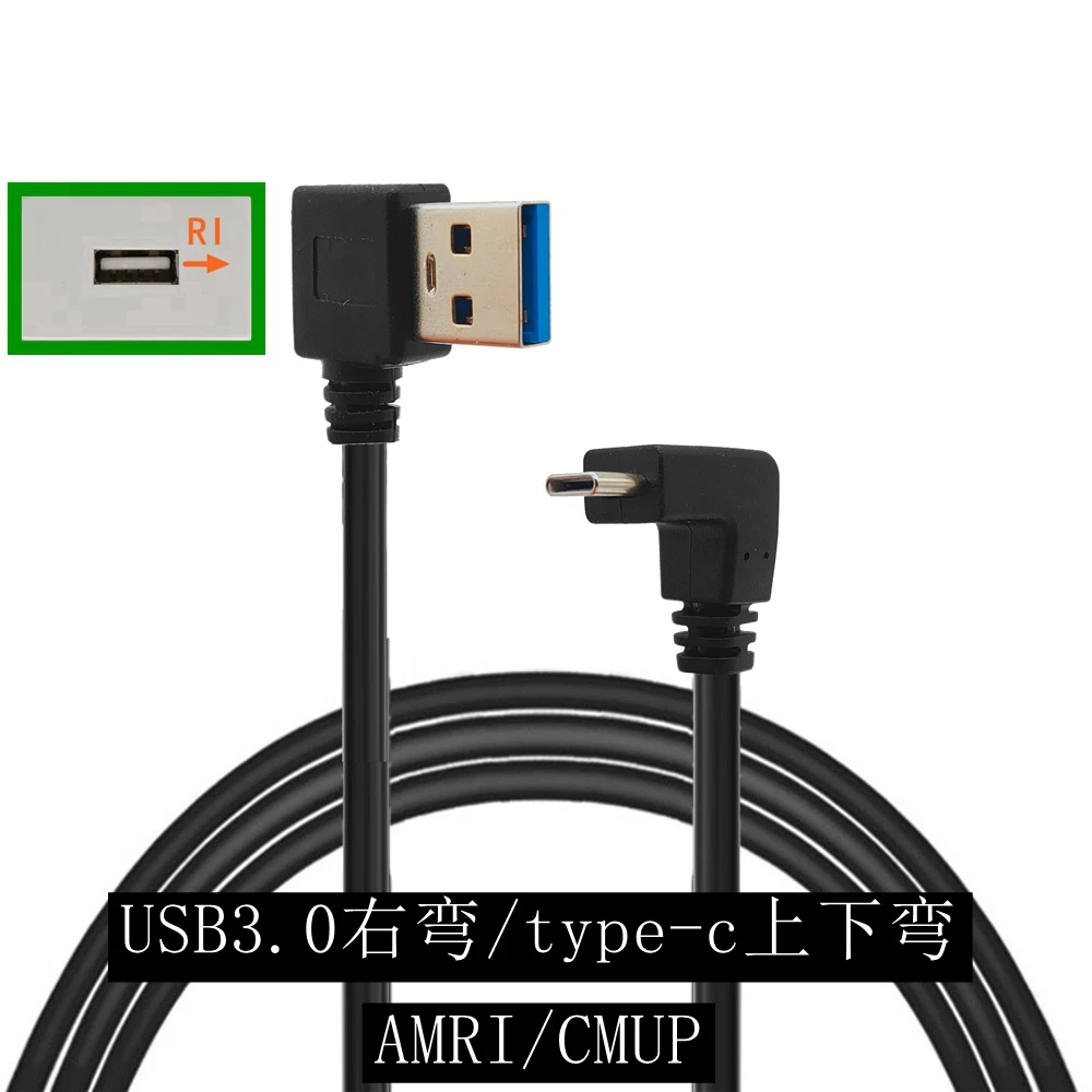 USB C Kabel 90 Grad USB 3,0 A auf USB Typ C Links/Rechts Winkel Daten Sync & Charge kabel USB-C Konverter Adapter Doppel Abgewin