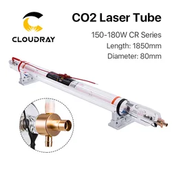 Cloudray CR150 150-180W CR Series CO2 Laser Tube Length 1850mm Dia.80mm Glass Pipe Upgraded Metal Head for CO2 Laser Machine