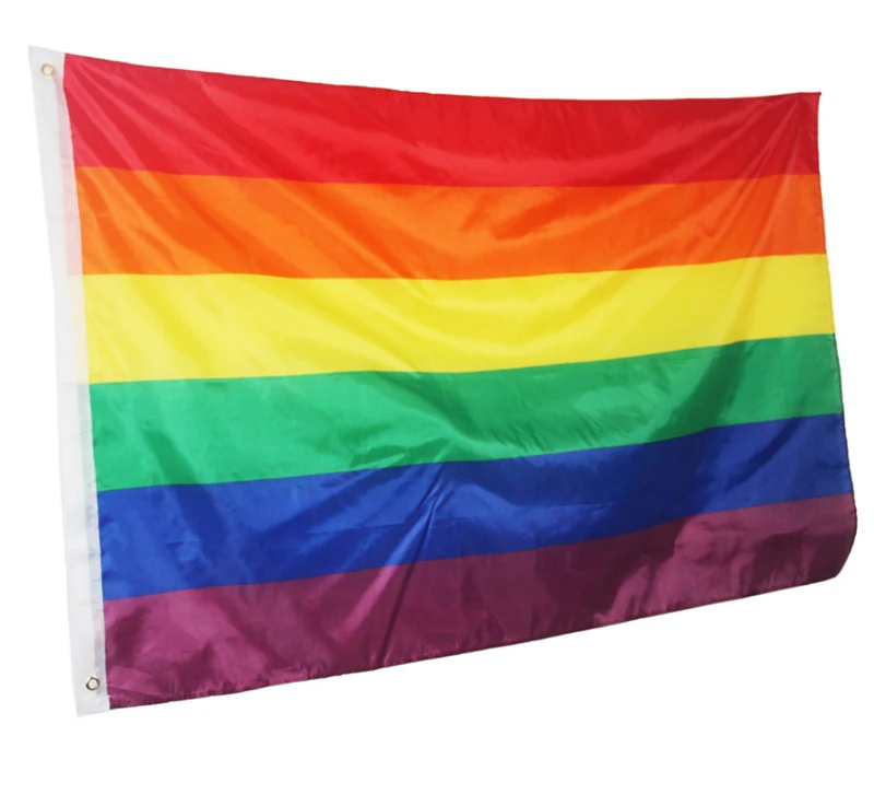 50PCS Rainbow Flag Gay Pride Peace Flags LESBIAN PRIDE PEACE Pennants Gay Flags For Gay Right Parade 90*150cm Free Shipping