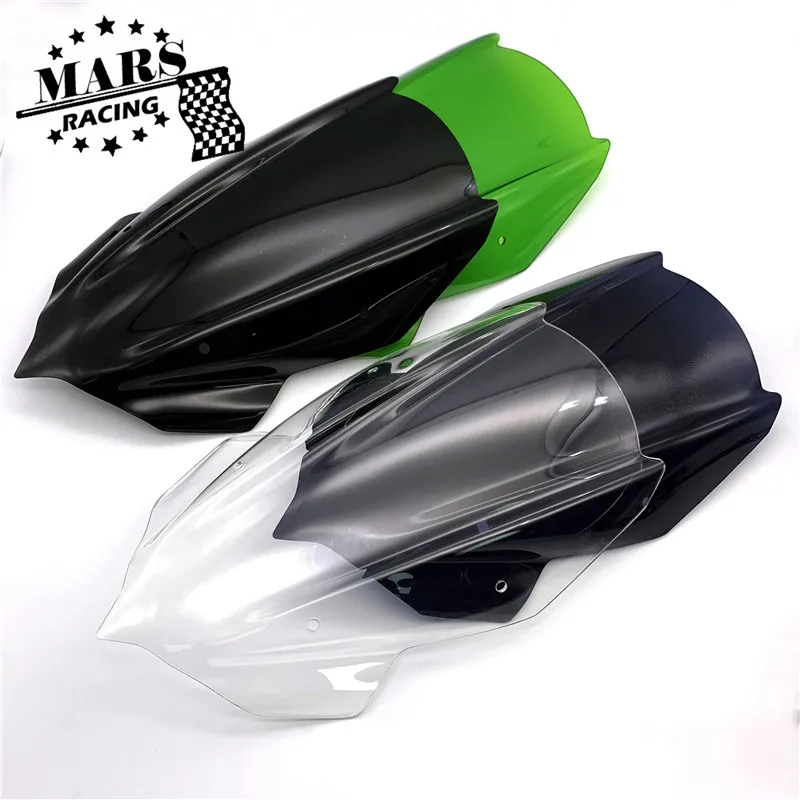 Motorcycle Sports Windshield WindScreen Visor Viser Fits For Kawasaki Z250 Z400 2019 2020 2021 Double Bubble