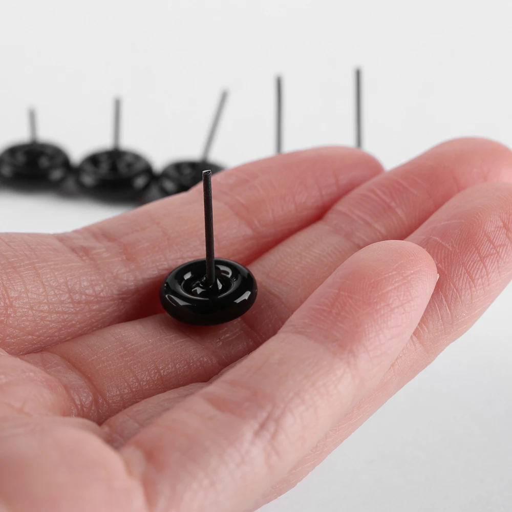 Yeux noirs en verre pour poupées, 100 pièces, 3/5/7mm, pour feutrage, ours en peluche, accessoires de sécurité pour marionnettes