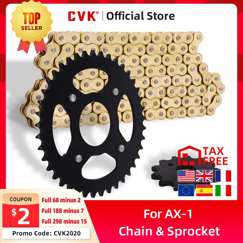 CVK A Set Motorcycle DID O Ring Chain Add Front And Rear Gear Sprocket Chain Disc Wheel Kit For Honda AX-1 250  sprocket