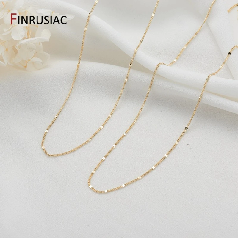 

Fashion 14K Gold-Plated Thin Chain Clavicle Chain With Lobster Clasp DIY Necklace Jewelry Making Accessories Wholesale