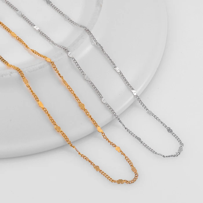 Modische Edelstahlkette für Damen, beliebte Figarokette, hochwertiger Schmuck – Detail 1