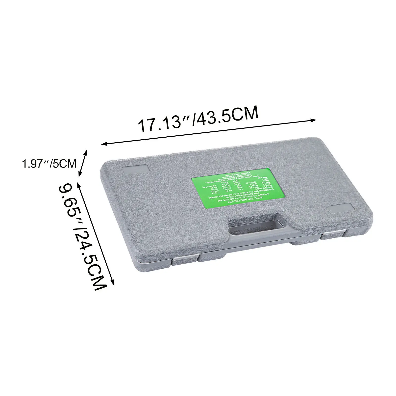VEVOR 60 PCS Set di maschi e matrici strumento di filettatura manuale in acciaio al carbonio con chiave per cacciavite con calibro a vite per la lavorazione dei metalli del modulo