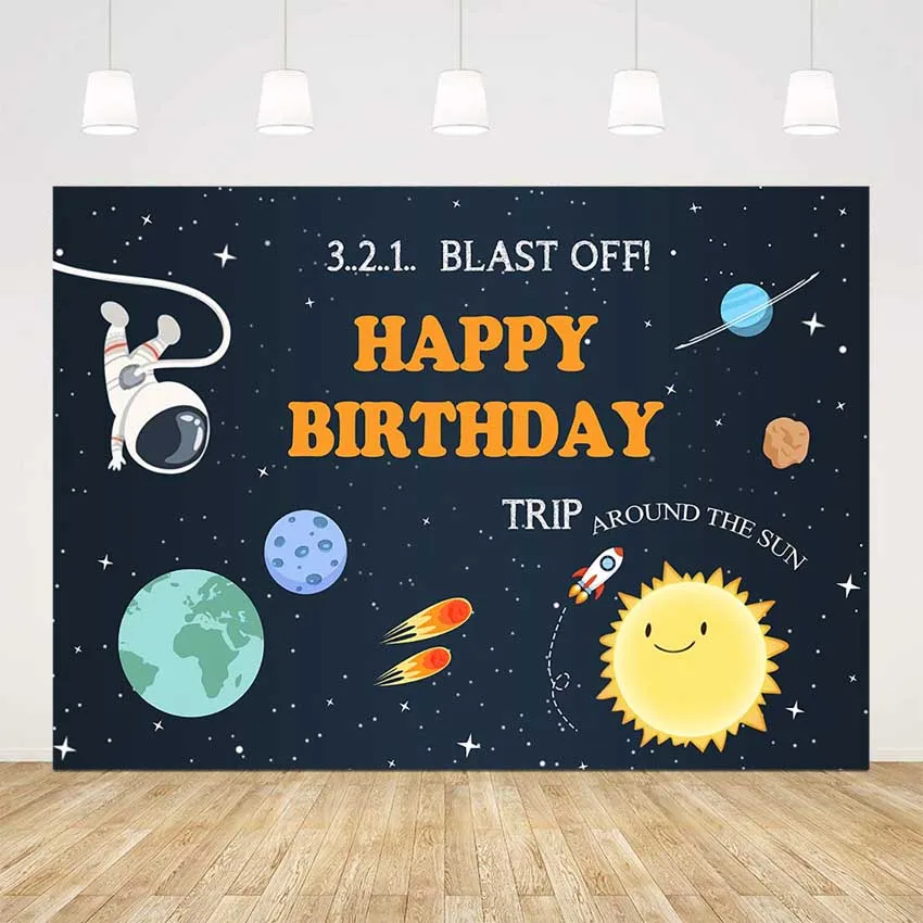 

Astronaut Birthday Backdrop Space Adventure Theme Photo Background Boy Birthday Photography Background Outer Space Planet