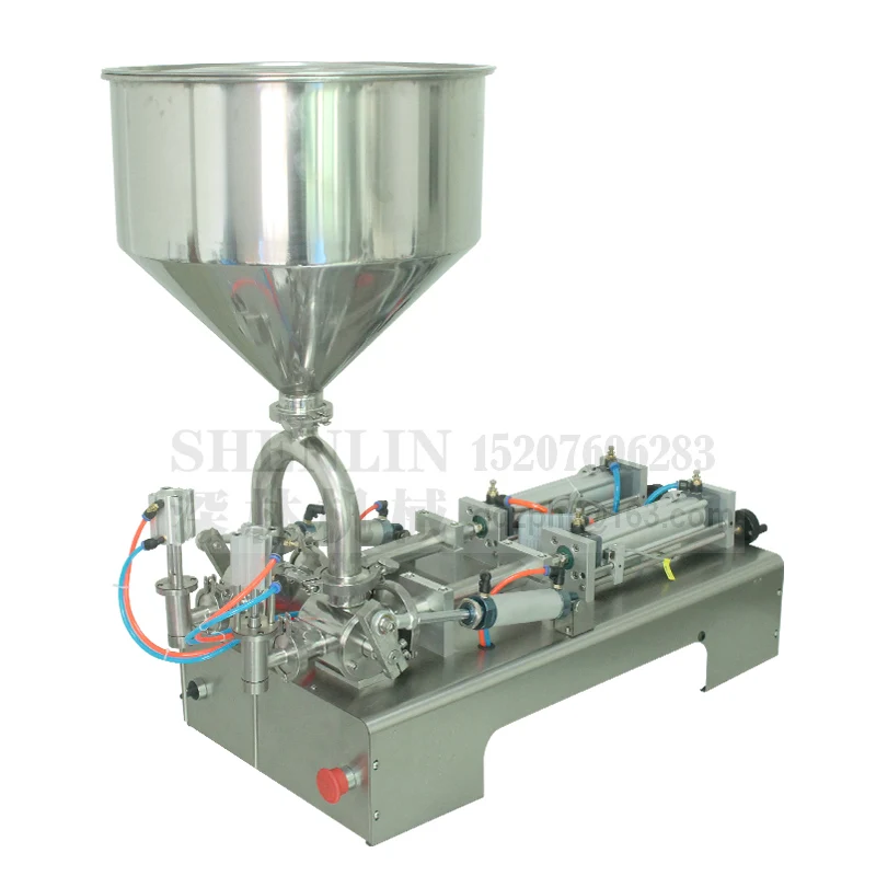 SHENLIN Rotary filling machine semi automatic pneumatic filler water shampoo juice oil lubricant piston filler 100ML pasta fill