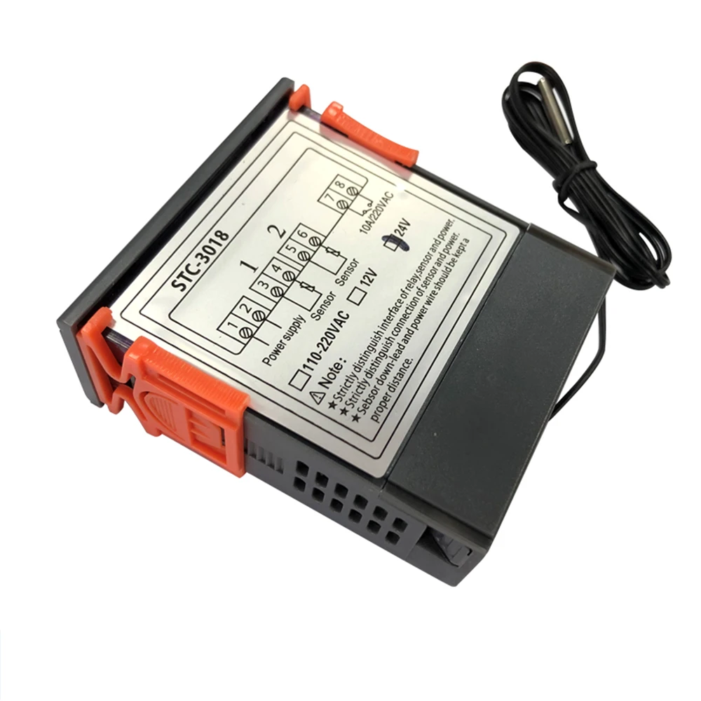 STC-3018 Dual Digital Temperature Controller 12V/24V/110V-220V Thermoregulator Incubator With Heater And Cooler 10A Relay Output