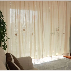 Cotton Cortinas Crochet Lace Curtain Flower Curtain Blinds Shower Divider Curtains for Kitchen Living Room Bedroom European