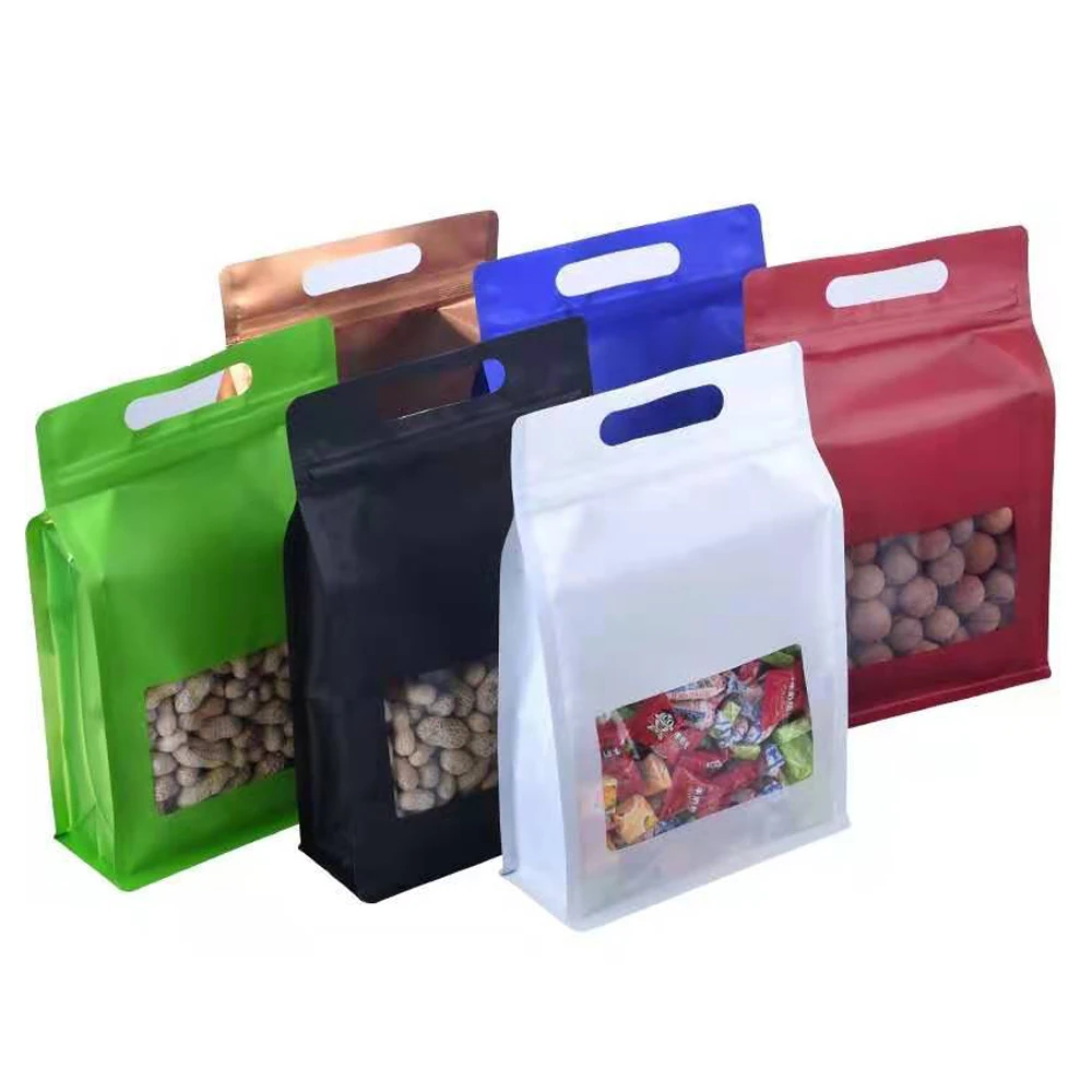 

500Pcs Zipper Self Grip Seal Storage Resealable Pouches Zip Lock Stand Up Colorful Mylar Foil Waterproof Bag with Clear Window