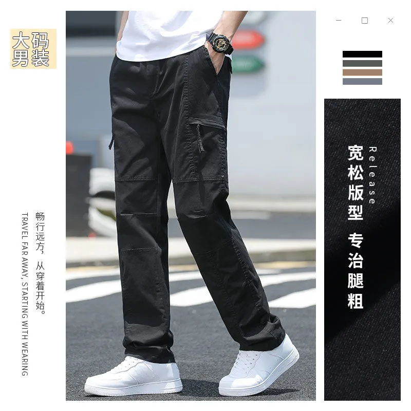 Men's Work Pants Men Casual Sports Pants Cargo Tactical Spring Autumn Multi-pocket Large Size Loose Overalls 6XL Hombre Trousers