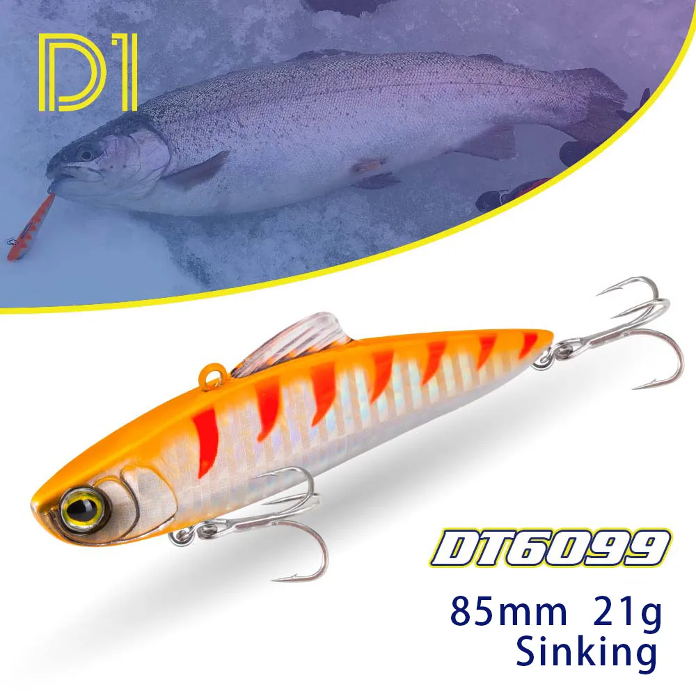 

D1 Vibes for Winter Fishing 85MM 21g Wobblers for pike Trolling Ice Baits with diving vibration Carp Tackle