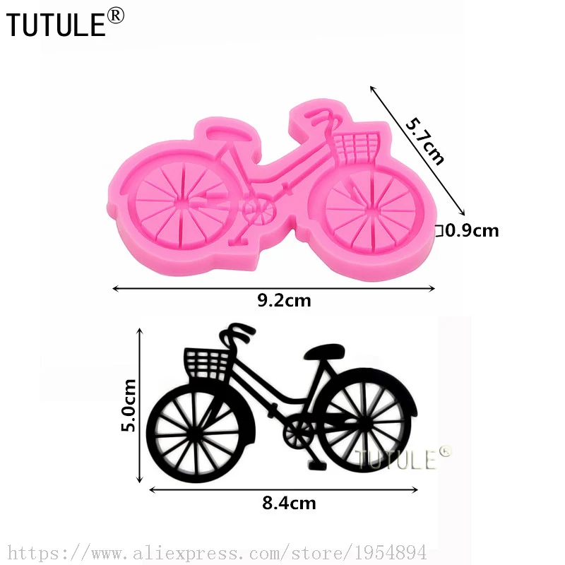 Bicycle Keychain Mould,3d Silicone Chocolate Soap Cake, Fondant Cupcake-Cake Decorating Tools Bicycle Shape Necklace mould