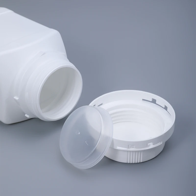 4PCS 500ML Empty HDPE Bottles with Lid Wide mouth Square bottle for Liquid paint Lotion Food Grade Storage container