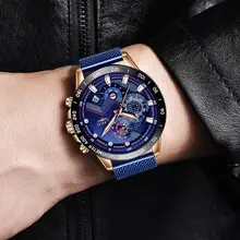 Men's Fashion Quartz Watch Blue Waterproof #5