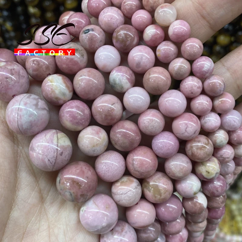 AAAAA Natural Red Rhodonite Gem Mineral Beads Round Loose Bead 6mm - 12mm For Jewelry Making DIY Bracelet Accessories 15''strand