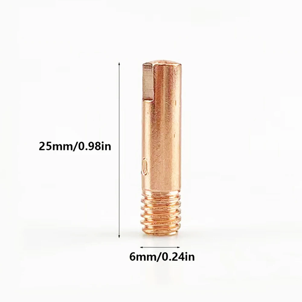 Boquilla de Gas para soplete de soldadura, alta calidad, juego de 5/10/20 piezas, punta de contacto MIG MB-15AK x 25mm, 0,8/1,0/1,2mm para soplete de soldadura 15AK