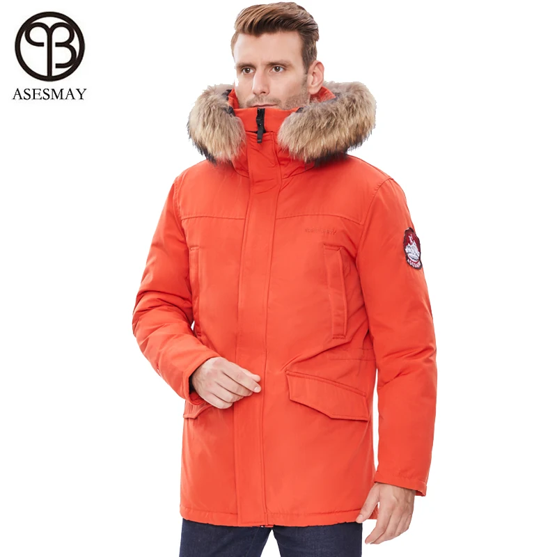 Asesmay 2021 inverno jaqueta masculina roupas de marca wellensteyn parka engrossar casaco quente com capuz com gola de pele europeu mais tamanho