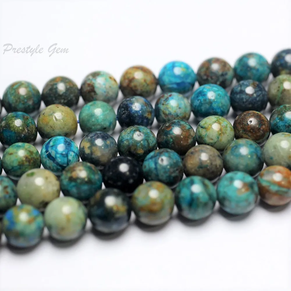 Meihan 6mm 8mm 10mm natural phoenix Chrysocolla lapis lazuli smooth round loose beads for jewelry making design DIY