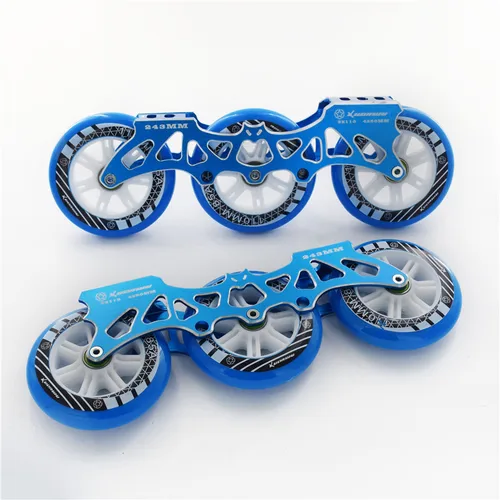 Imagen 2 del producto 3 ruedas 110mm 4 ruedas 80mm 243mm patines en línea marco M7 patines de aleación base de patinaje 3X110mm 4X80mm súper ligero