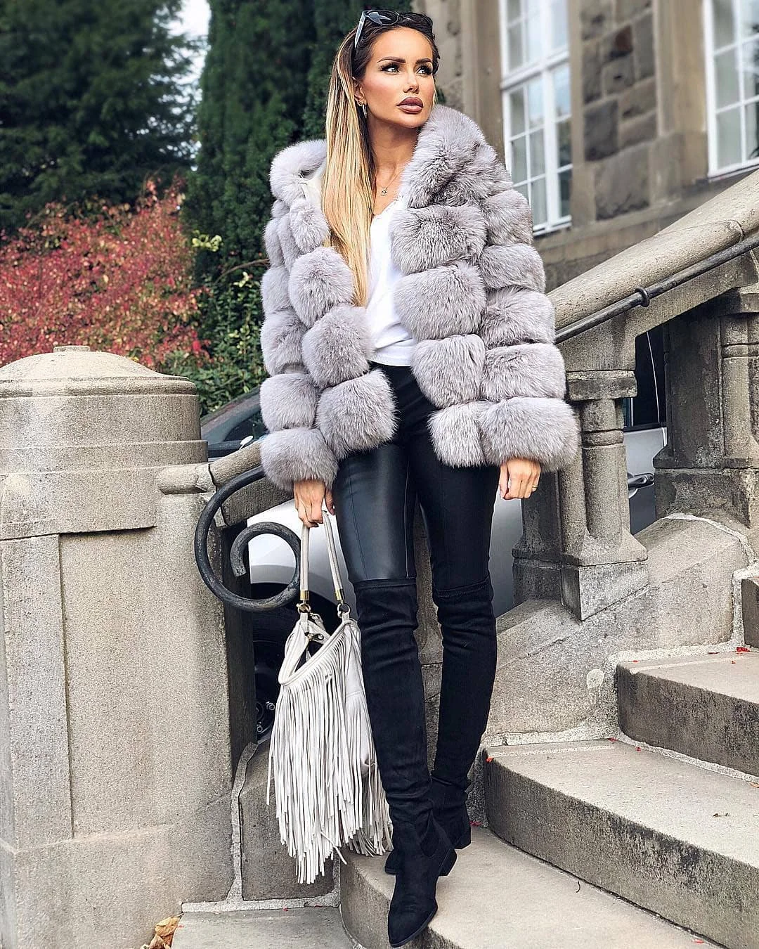 Female Jacket Fur Coat Rabbit Imitation Fur Winter Grass Mink Faux Fur Zipper Coat Ladies Artificial Fur Hooded Soft