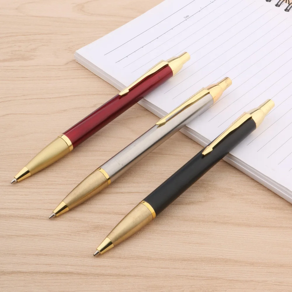 CHOUXIONGLUWEI 207 POINT PEN Matte black HOT push golden arrows metal gift Ballpoint Pen Student Stationery Office Supplies