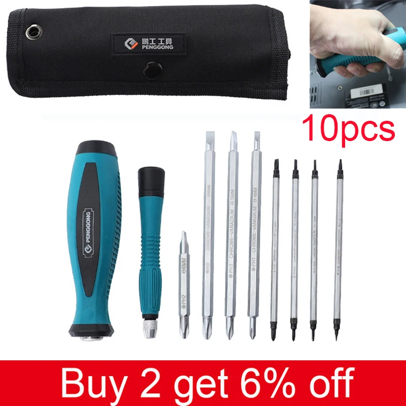 

Screwdriver Set Multi-function Double Head Screwdrivers Repair Tool Phillips / Slotted Screwdriver with Magnetic Hand Tools