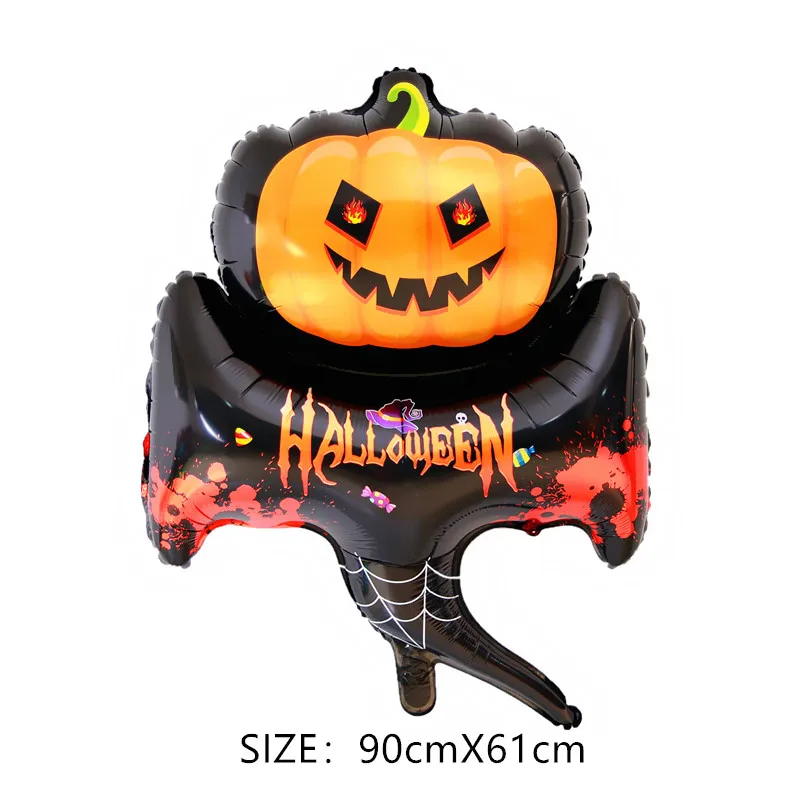 New Product Halloween Party Decoration Supplies Spider Black Cat Witch Bat Skeleton Mage Pumpkin Ghost Aluminum Foil Balloon