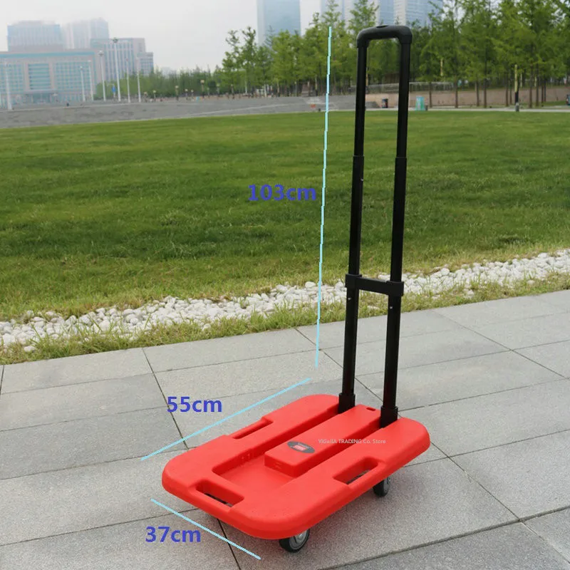 

Home Portable Hand Trolley, Lightweight Small Foldable Luggage Cart with Wheels, Heavy Duty Capacity 440Ibs