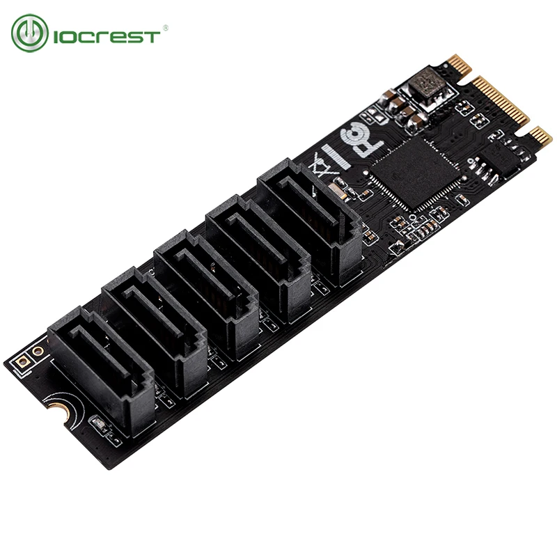 

IOCREST M.2 (PCIe 3.0) на 5-портовый адаптер SATA III 6G SSD с кабелем sataIII SATA3.0 на m.2 pci-e