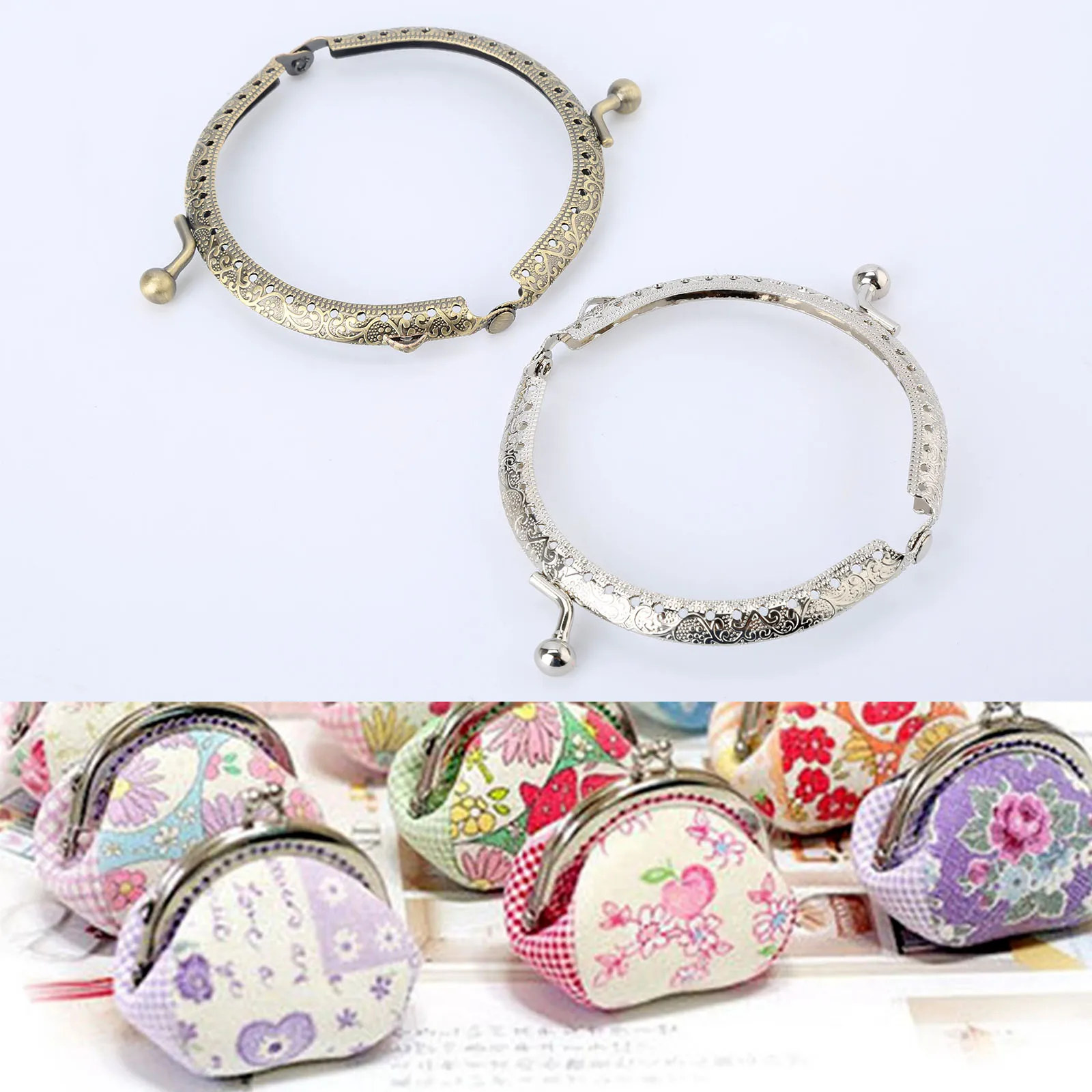 

5/10/20pcs Metal Purse Frame 8.5cm Handmade Fabric DIY The Mouth Gold Package Coin Purs Kiss Clasp Lock