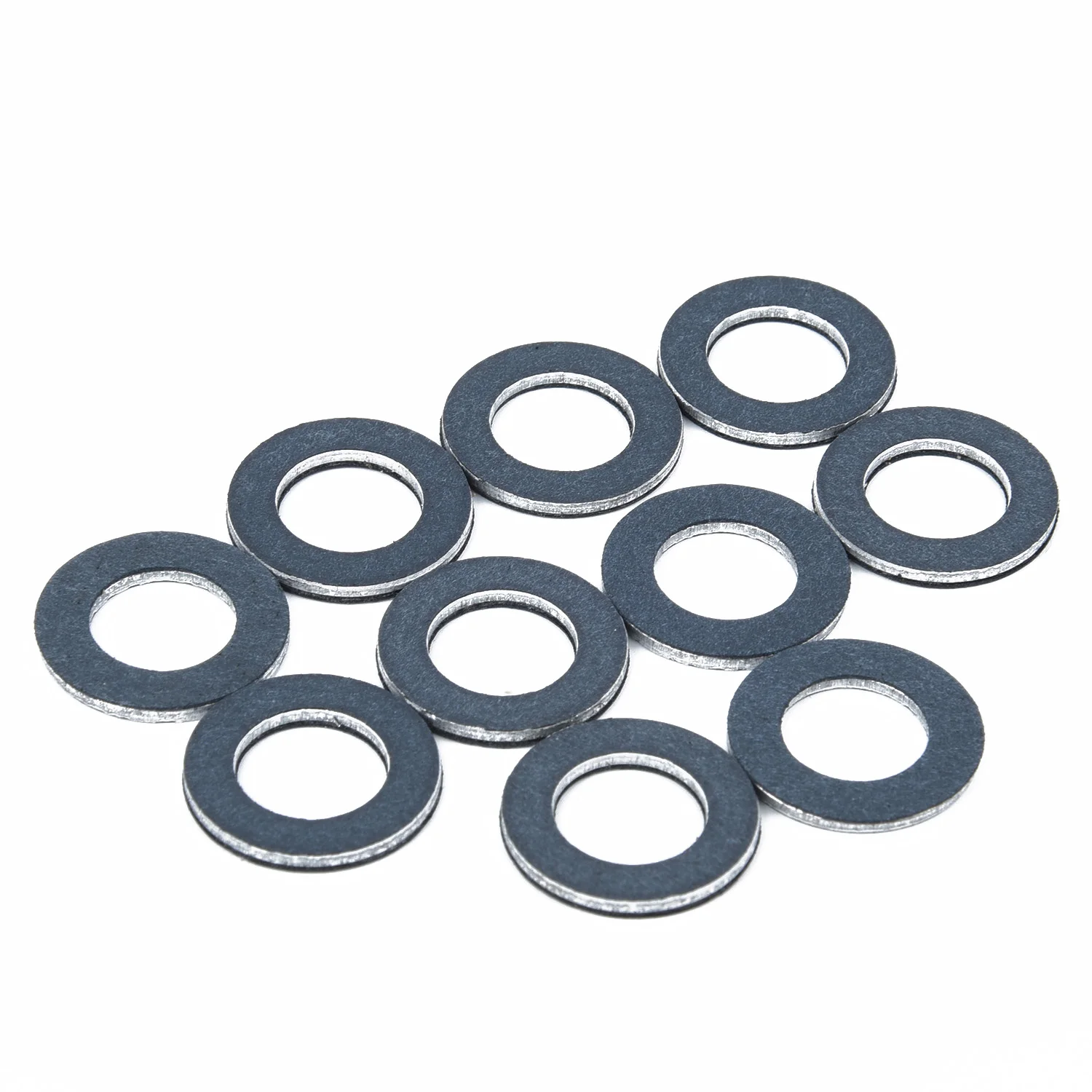 

10pcs car Engine Oil Drain Plug Seal Washer Gasket Rings 90430-12031 5*0.3*1.7inch Blue For TOYOTA Washers Rings Accessories