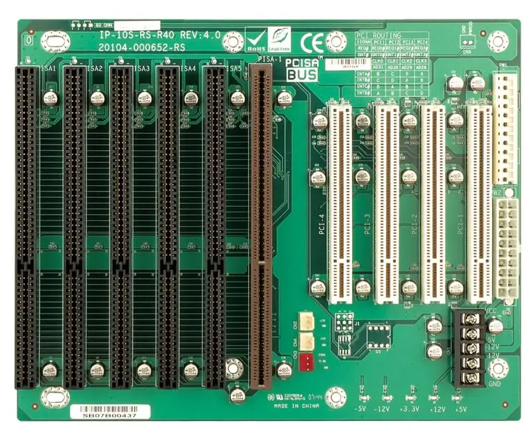 IP-10S-RS-R40 New IPC 4*PCI PCISA Bus Slot Industrial passive backplane CPU Card 5*ISA Slot Supports ATX/AT power interface