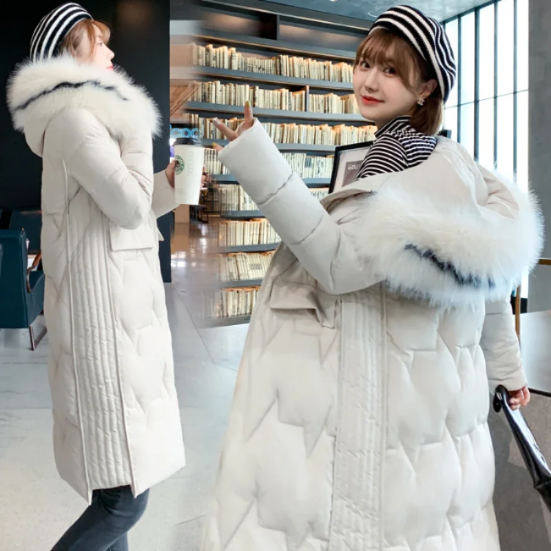 

Scene shooting down jacket new long cotton-padded clothes loose big yards thick cotton-padded jacket