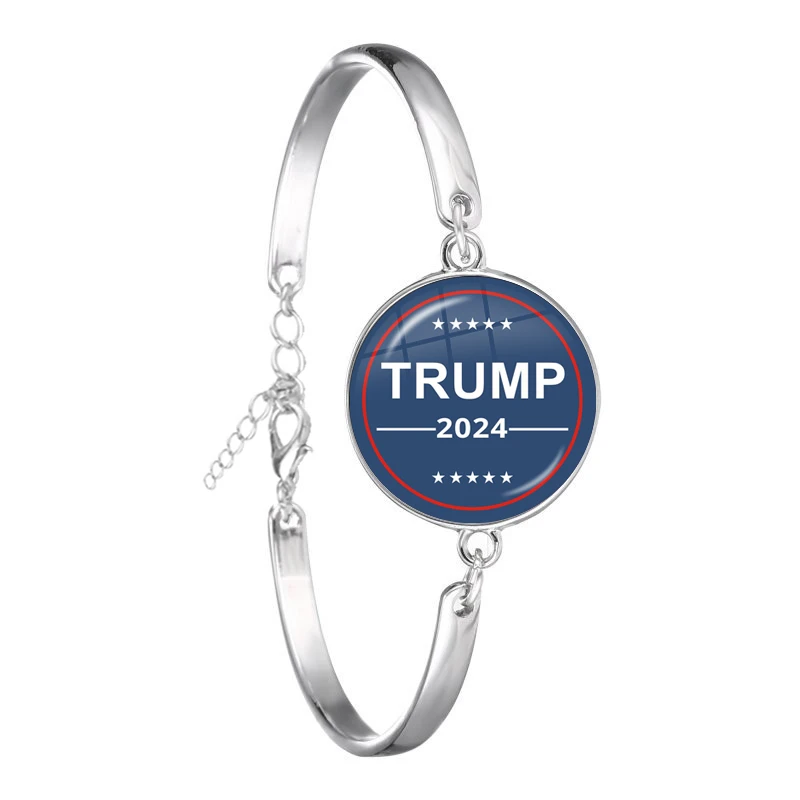 Er Wird Wieder Armband 2024 USA Trump Sammlung Glas Cabochon Silber Überzogene Armreif Schmuck Für Frauen Männer Unterstützung Trump