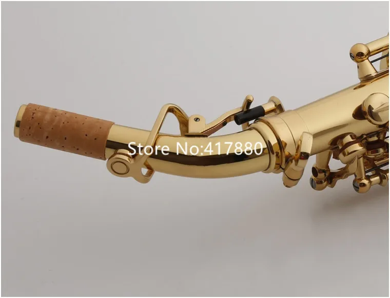 Brand MARGEWATE Curved Soprano Saxophone S-991 B Flat Gold Lacquer Popular instruments Music With Case Free Shipping