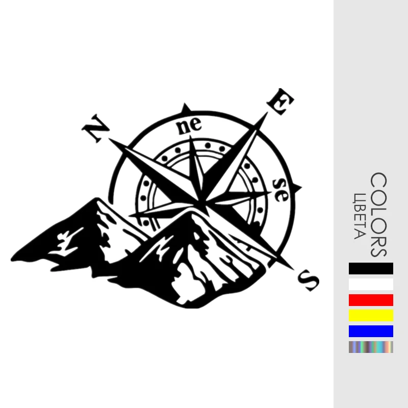 11213# 20/30/40 CM Vinyl Decal Compass Car Sticker Waterproof Auto Decors on Truck Bumper Rear Window