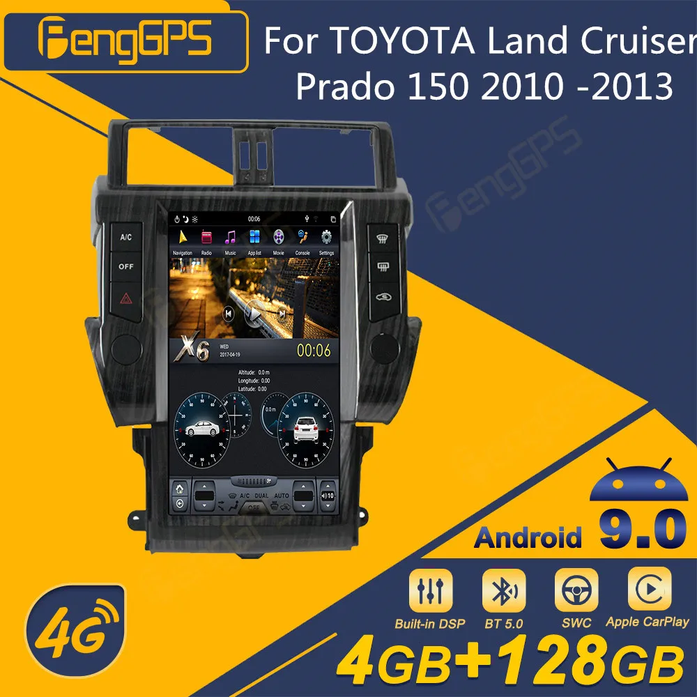 

Автомобильный радиоприемник для TOYOTA Land Cruiser Prado 150 2010 -2013, Android, экран Tesla, 2Din стереоприемник, Авторадио, мультимедийный DVD-плеер