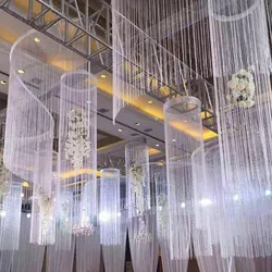 1x2m Flash Silver Line String Tassel MultiColor Curtain Window Divider Sheer Shiny Tassel Curtain Home Layout Wedding Decoration