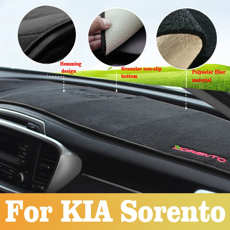 Car Dashboard Cover Mat Sun Shade Pad Instrument Panel Carpets Anti-UV For KIA Sorento 2015  2016 2017 2018 2019 Accessories