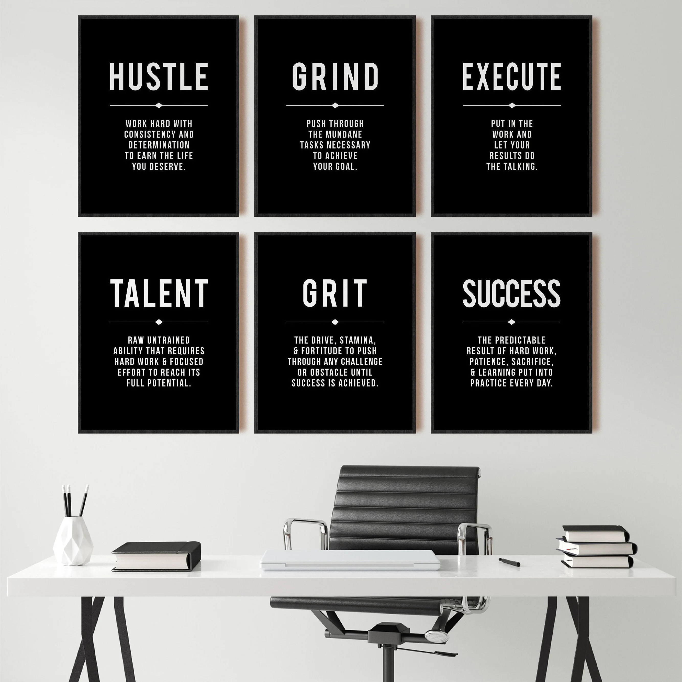 

Grind Hustle Success Motivational Posters and Prints Office Decor Modern Art Entrepreneur Motivation Canvas Painting Pictures