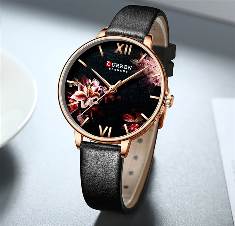 

Women Watches CURREN Black Clock Stainless Steel Mesh Quartz Wristwatch Female Casual Charm Watch for Ladies relogios feminino